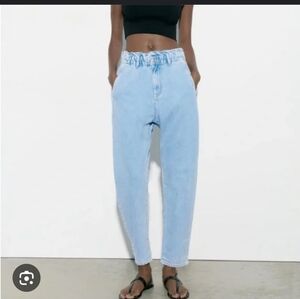ZARA Women's Size 6 Baggy Fit High Rise Light Blue Denim Jeans